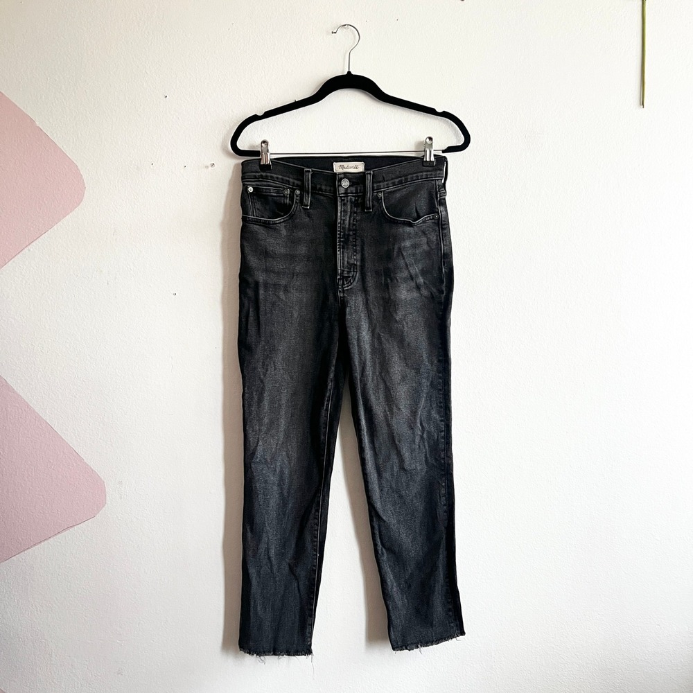 Madewell The Perfect Vintage Straight Jeans Women's Size 27 Black Wash High Rise